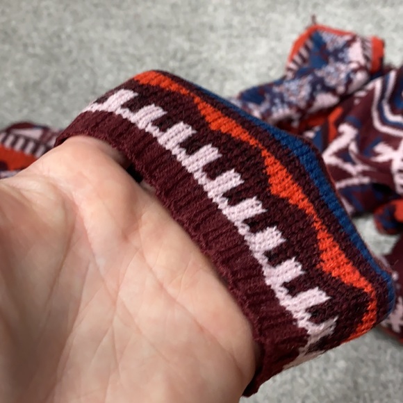 Burgundy Geometric Fringe-Trim Duster - Picture 8 of 8